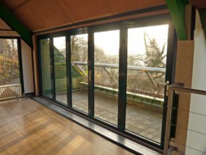 View of sliding doors from inside
