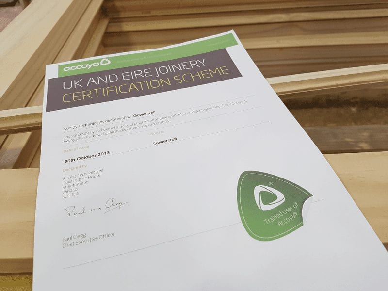 UK joinery scheme award certification