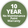 10 year no maintenance paint warranty badge