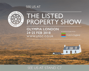 banner of listed property show for heritage window range by Gowercroft