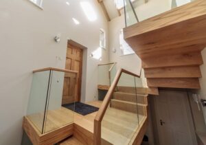 Wooden staircase built from accoya wood by Gowercroft