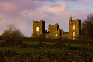 Riber Castle shot in sunset elevation