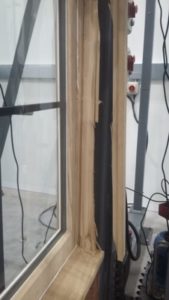 home security testing underway on hardwood windows