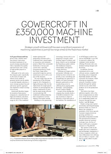 Gowercroft featured in magazine