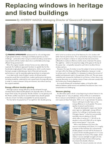 Gowercroft featured in magazine on heritage windows