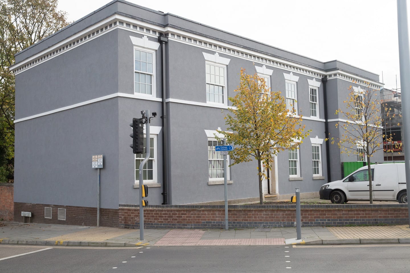 Wollaton Mock Sliding sash windows Georgian white in blue render 3