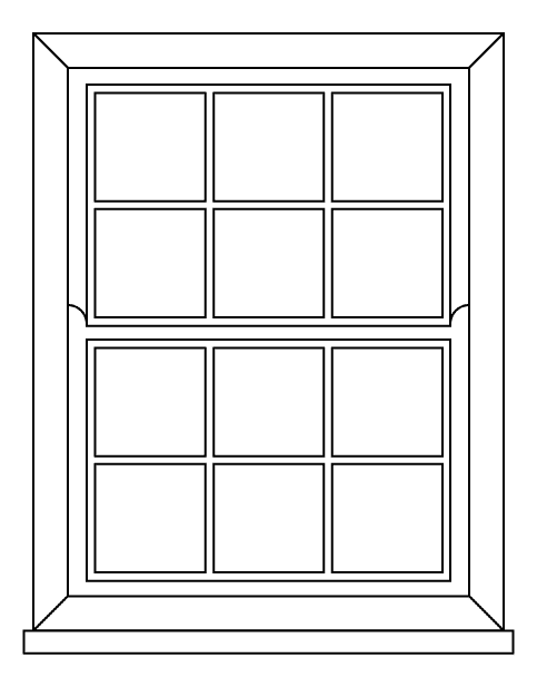 Georgian sliding sash window line diagram