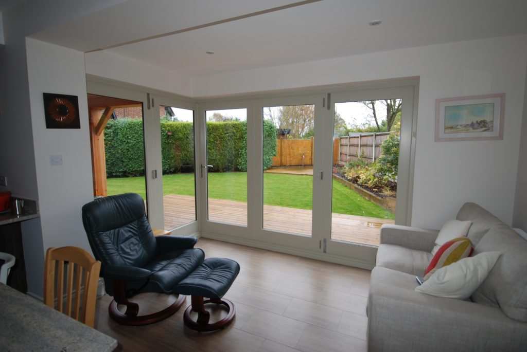 Floating Corner bifold doors interior shot