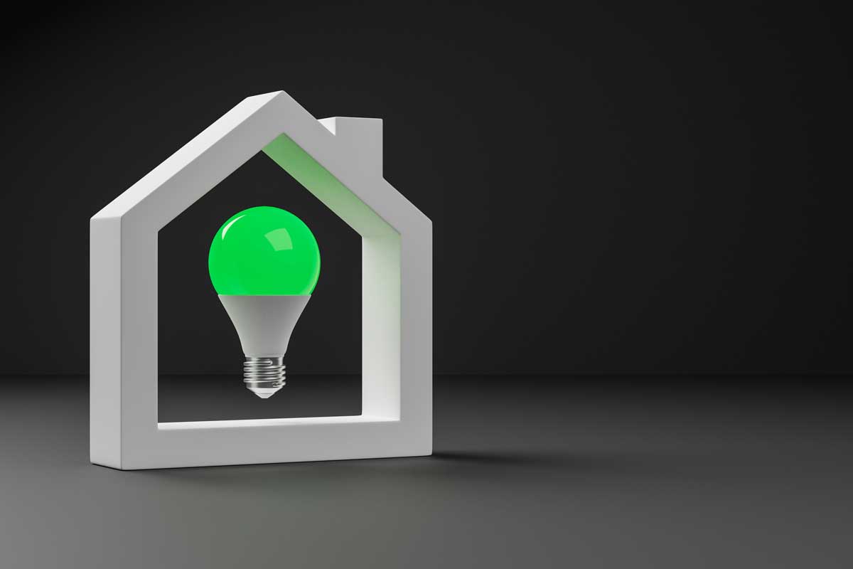 Green energy passive house graphic for vacuum windows