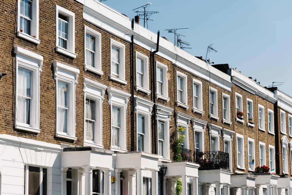 What is the best double glazing for listed buildings? A row of listed buildings with sash windows in a conservation area of the UK