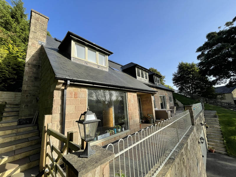 left elevation view of timber windows in a cottage in matlock