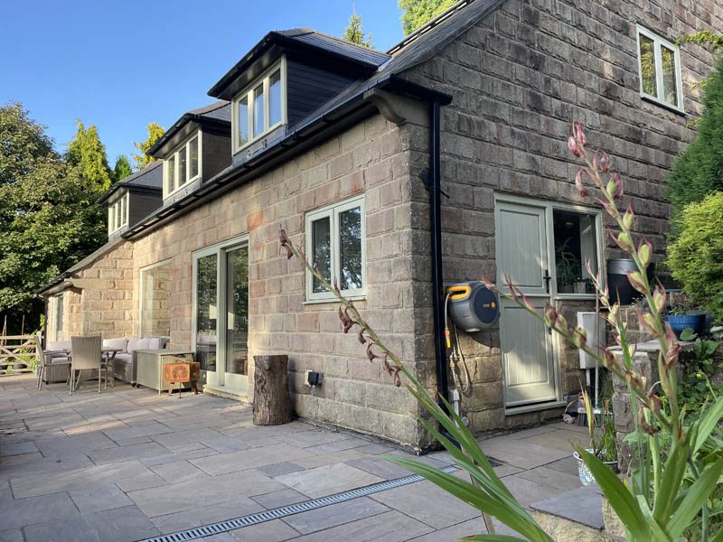 timber windows installed in a stone cottage in matlock, derbyshire