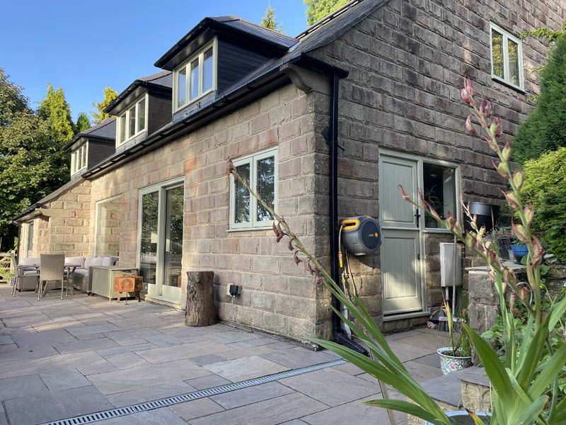 timber windows in a stone cottage in matlock, side elevation